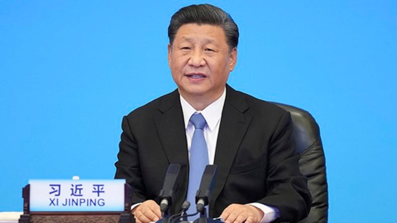日前正在做报告的中国领导人习近平(美联社)